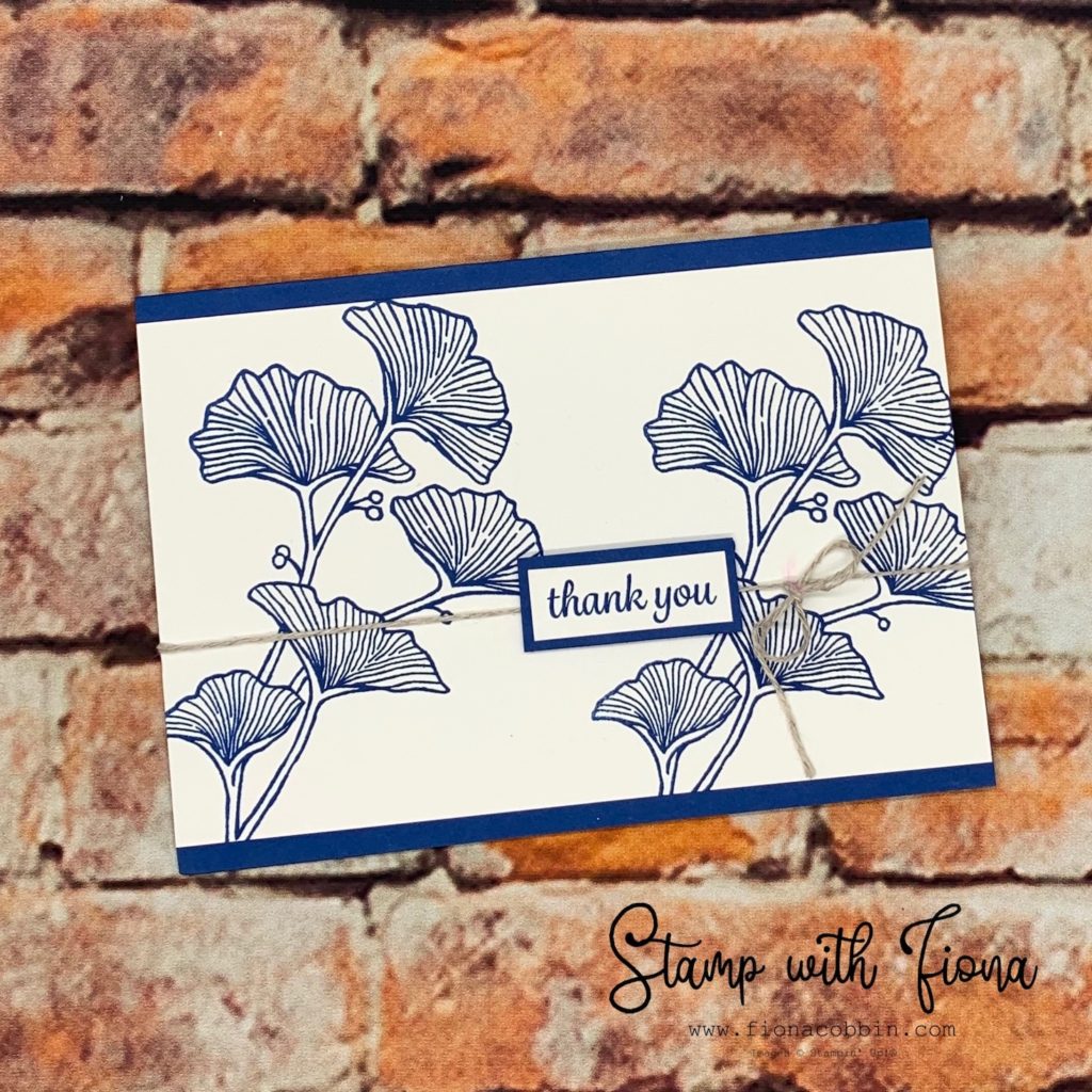 Simple Beautifully Braided Thank you card using Blueberry Bushel Ink