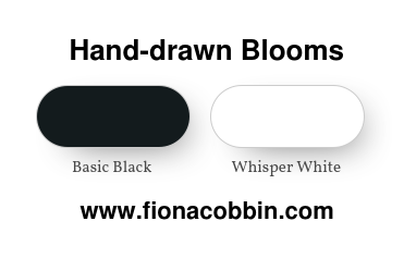 Black and White Hand-drawn Blooms Colour Scheme